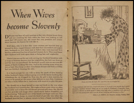 When Wives become Slovenly, from Marriage problems, c.1930, copyright The Library Company of Philadelphia